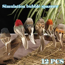 Simulated Sparrow Ornament Realistic Foam Birds Handicraft Decorative Props for Home Garden Courtyard jardineria decoracion