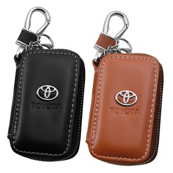 

1 PCS Car styling Leather Car Key package badge key package For toyota corolla chr auris rav4 yaris avensis sticker accessories
