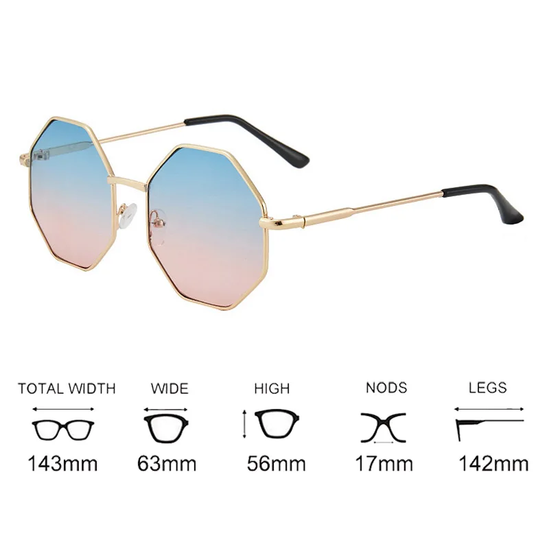 sunglasses for women Vintage Metal Hexagonal Sunglasses Women 2021 Brand Designer Driving Gradient Fake Sun Glasses Oversized rectangle sunglasses