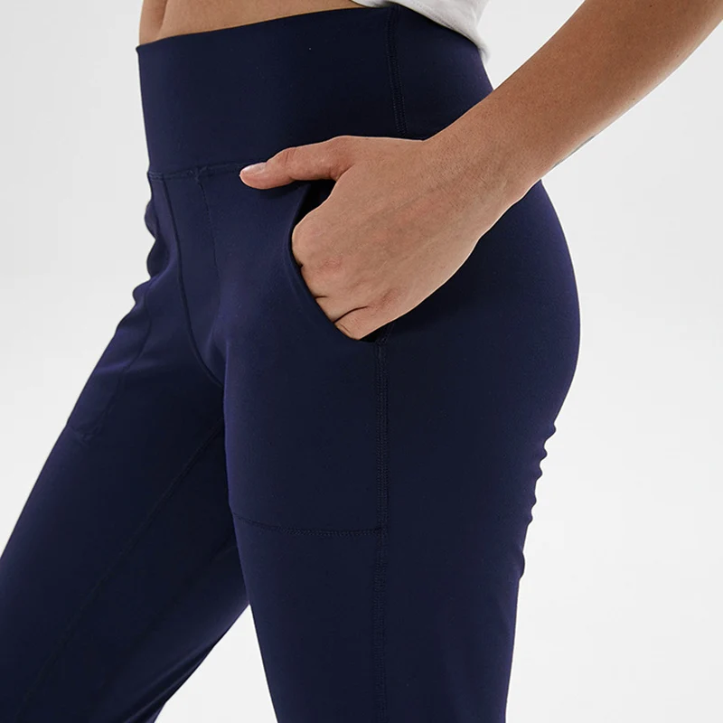 Женские спортивные штаны для активных занятий йогой, для отдыха с карманами, с высокой талией, для спортзала, для фитнеса, для бега, Свободные тренировочные штаны для бега