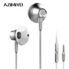 AZiMiYO Metal Stereo Bass earphone with Micophone for Phone Wired Music earphones for Phones Huawei iphone ear phone 1