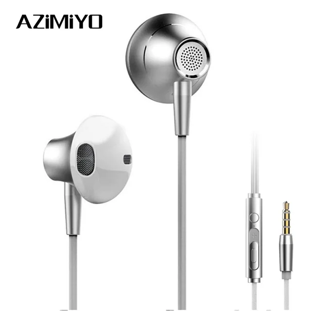 AZiMiYO Metal Stereo Bass earphone with Micophone for Phone Wired Music earphones for Phones Huawei iphone ear phone 1