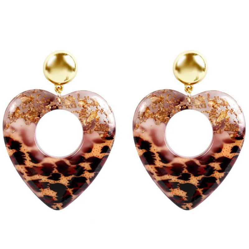 

2020 Brinco Earings The Exaggerated Leopard Love Acrylic Earring Acetate Plate Eardrop Personality Brincos