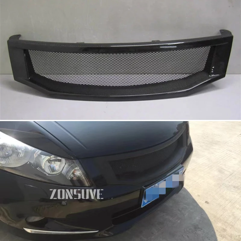 Use For Honda Accord Sedan 2008--2010 Year Carbon Fibre Refitt Front Center Racing Grille Cover Accessorie Body Kit Zonsuve | Автомобили и