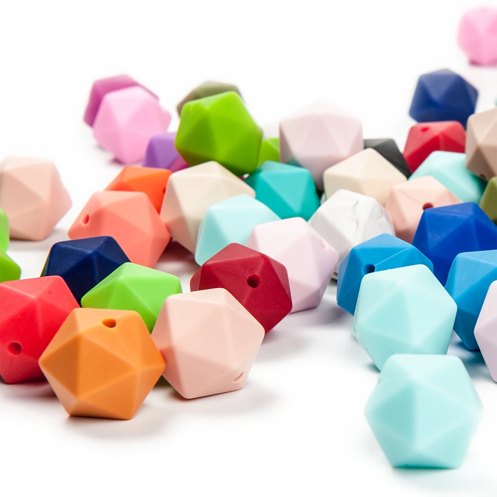 10pcs 14mm silicone icosahedron beads teething jewelry necklace bracelet chain BPA free baby product teether polygon teething toys,silicone teething toys,baby teething toys,silicone beads,silicone teether,silicone teething beads