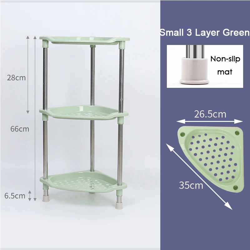 Small3layer Green28H BNBS полка для хранения в ванной комнате органайзер для туалетных принадлежностей из нержавеющей стали стеллажи Держатели и стойки для хранения домашняя организация - Цвет: Small3layer Green28H