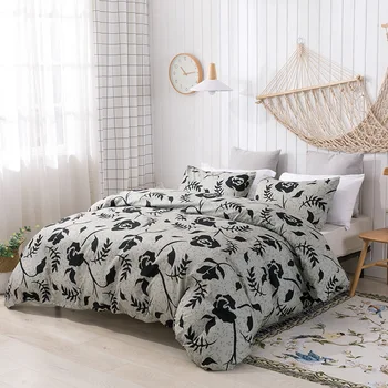 

3PCS Bedding Sets Bed Linen Simple Style Duvet Quilt Cover Bedding Set Spring Winter King Single Queen Bed Set 2019 Home Textile