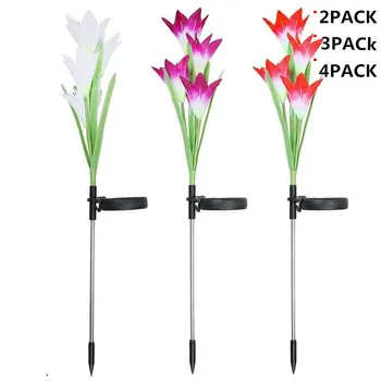 

SEAAN Outdoor Solar Garden Lily Flower Lights Multi-Color Changing LED Decorative Lights for Pathway Lawn Yard Walkway