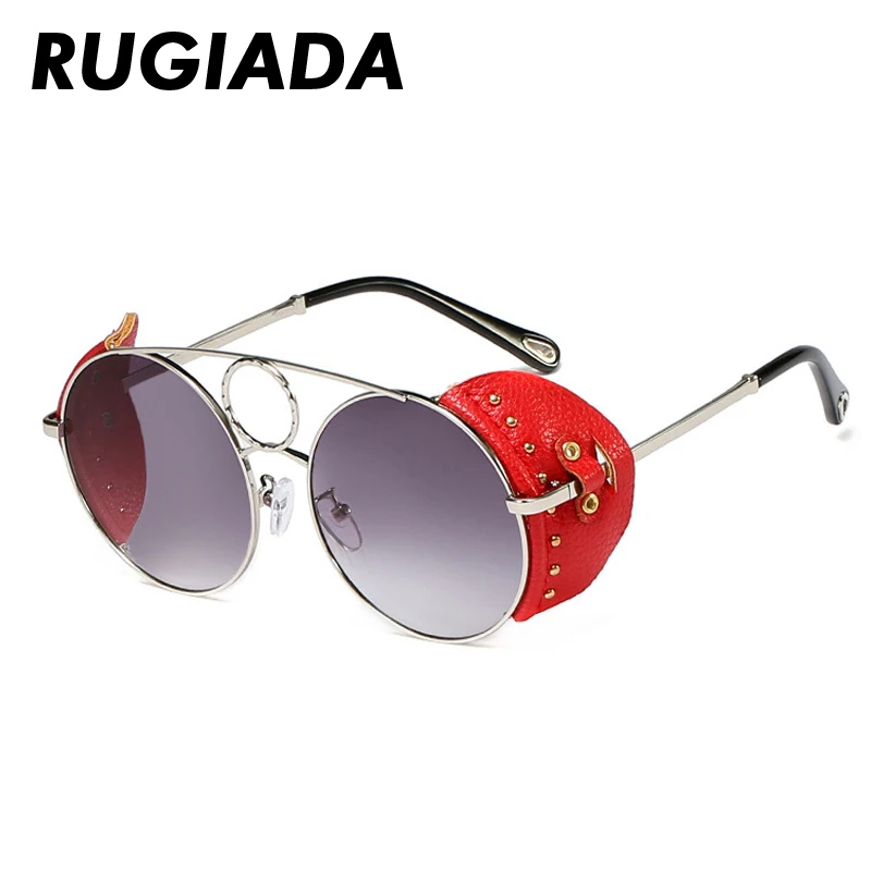 RUGIADA брендовые Роскошные поляризованные женские кожаные панк Солнцезащитные очки для мужчин вождения стимпанк женские солнцезащитные очки Oculos RA2016