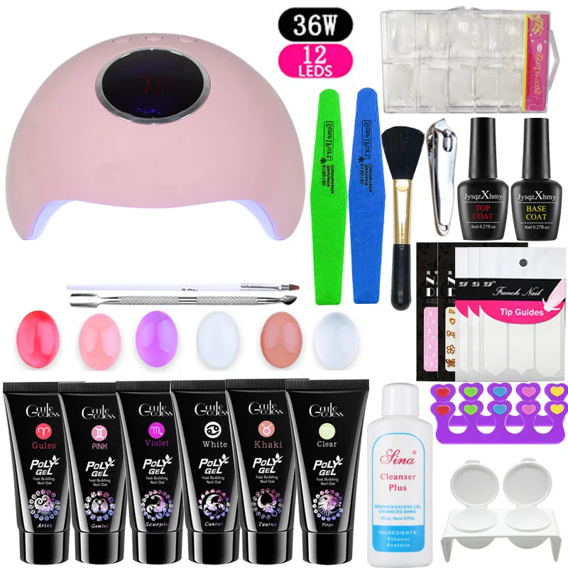 

Manicure Set Extend Nail Polish Kit Nai setl Builder Extension Builder Gel Fingernail UV Lamp LED Acrylic Crystal Jelly