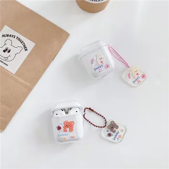 

Cute Cartoon Earphone Case For Apple Airpods Pro Cover Transparent Silicone Headphones Case Box With Ornaments For Airpods 2/1