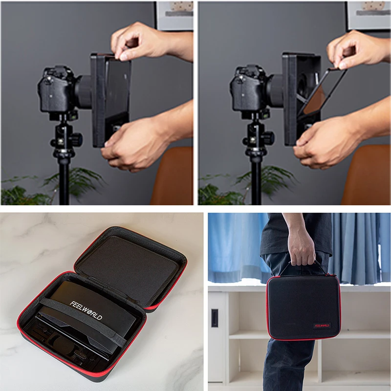 FEELWORLD TP10 Folding Teleprompter – 10-Inch for Mobile Phones, Tablets, and DSLR Cameras with Remote Control 1 FEELWORLD TP10 Folding Teleprompter – 10-Inch for Mobile Phones, Tablets, and DSLR Cameras with Remote Control