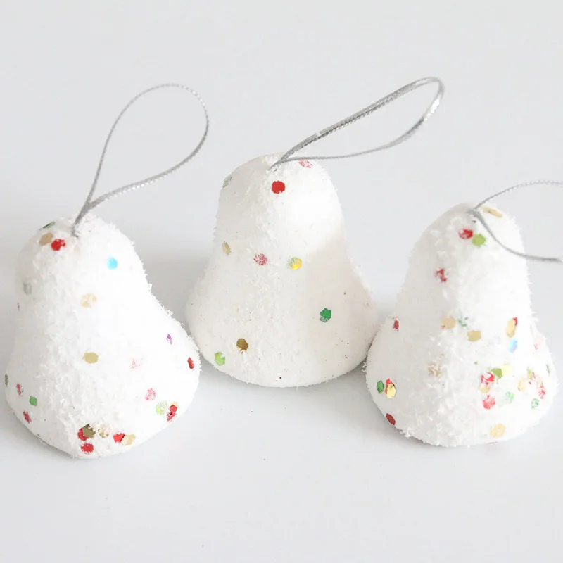 6pcs snow bell Сделай Сам, бант, Рождественское украшение, дерево, подвесной набор, вечерние, новогодние, рождественские аксессуары для дома - Цвет: 6pcs snow bell