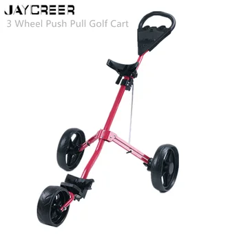 

JayCreer 3 Wheels Portable Folding Push Pull Golf Carts Random Color Ship