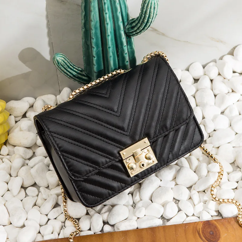 

Girl'S Small Shoulder Bag 2018 Autumn And Winter New Style Korean-style Versatile Rhombus Bag with Chain Shoulder Cross-body Loc