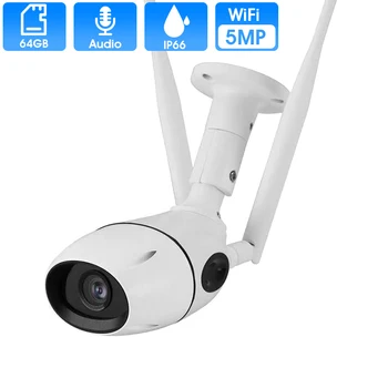 

HD 5MP Wifi IP Camera ONVIF 1080P Wireless Wired CCTV Bullet Camera Outdoor Two Way Audio TF Card Slot Max 64G IR 20m P2P