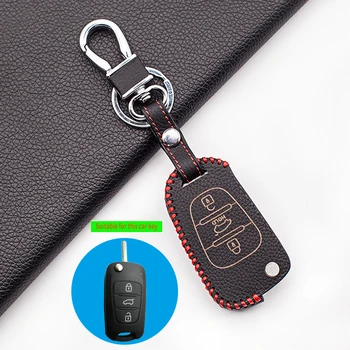 

3 Button Fold 100% Leather Car Key Cover For Kia Sportage Sorento RIO K2 K5 For i20 i30 i35 iX20 iX35 Solaris Verna Key Case