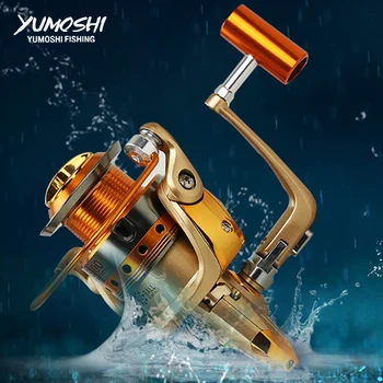 

yumoshi Spinning Fishing Reel Metal Spool HF 500-9000Series spinning reel Fishing Reels spinning Wheel 10BB 5.5:1 molenete pesca