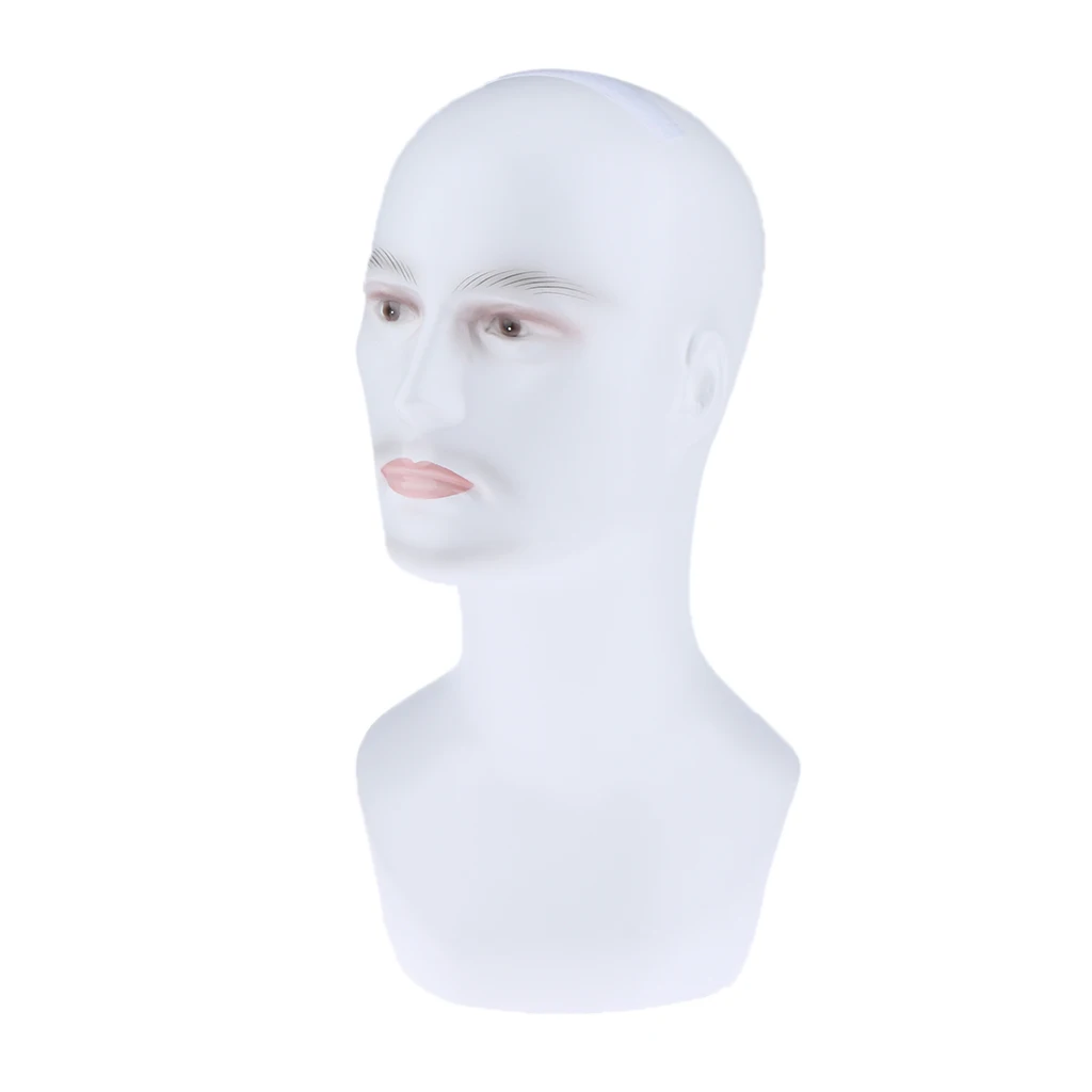 Male Mannequin Head Model Pro Cosmetology Wig Hats Necklace Display Holder