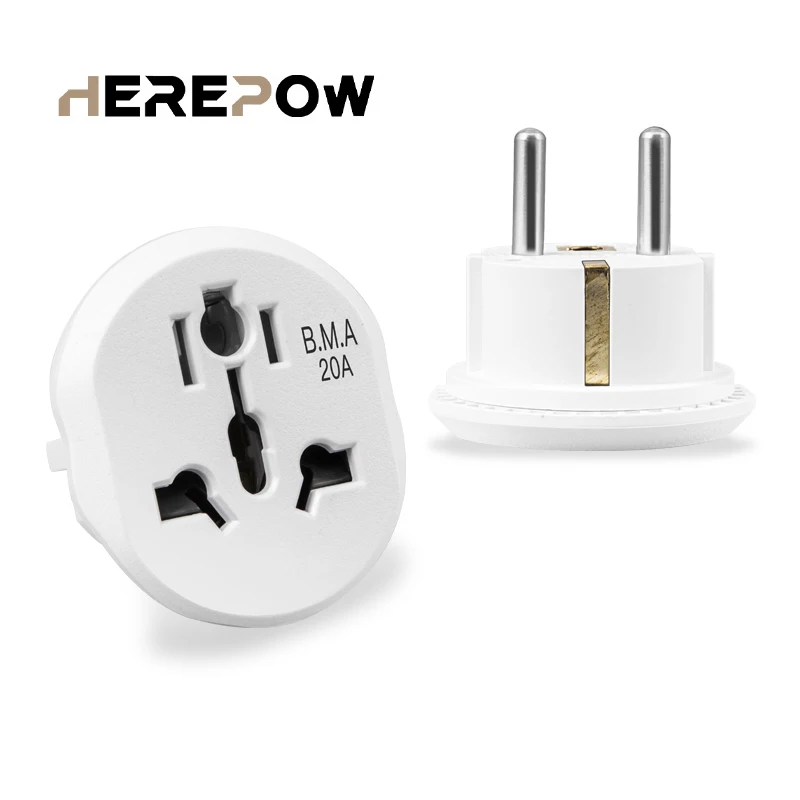 Herepow Universal Plug Converter FR AU US UK To EU Travel Adapter High