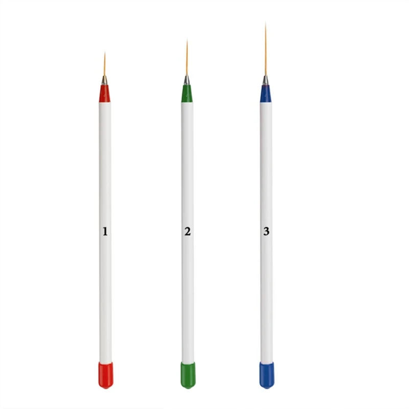 

3Pcs Plastic Nail Art Design Decoration Pen Brush Painting Drawing Tools Kit