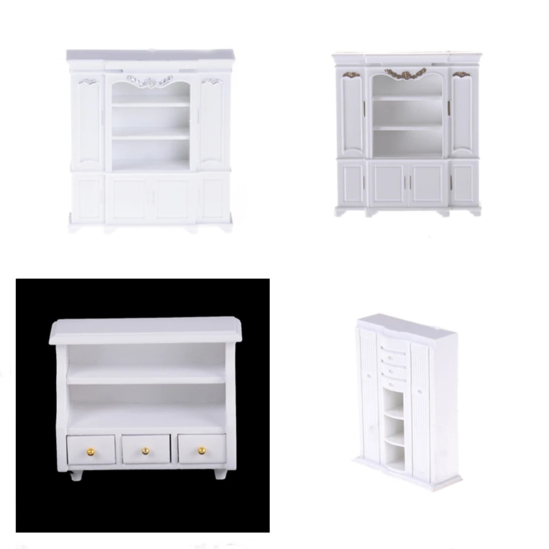 

New Mini Cabinet Model Chest Cupboard Shelf White Cabinet Kitchen Dining Display Display Doll House Kitchen Dollhouse Accessory