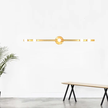 

Nordic bathroom mirror headlights Simple bathroom corridor walkway modern strip LED mirror cabinet wall lights