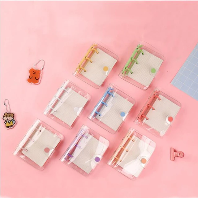 Cahier Transparent,Cahier Classeur,2 Sets Mini Classeurs 3 Anneaux  Cahier,Agenda Transparent Carnet de Poche PVC avec Bouton Pression,Mini  Cahier de Poche : : Fournitures de bureau