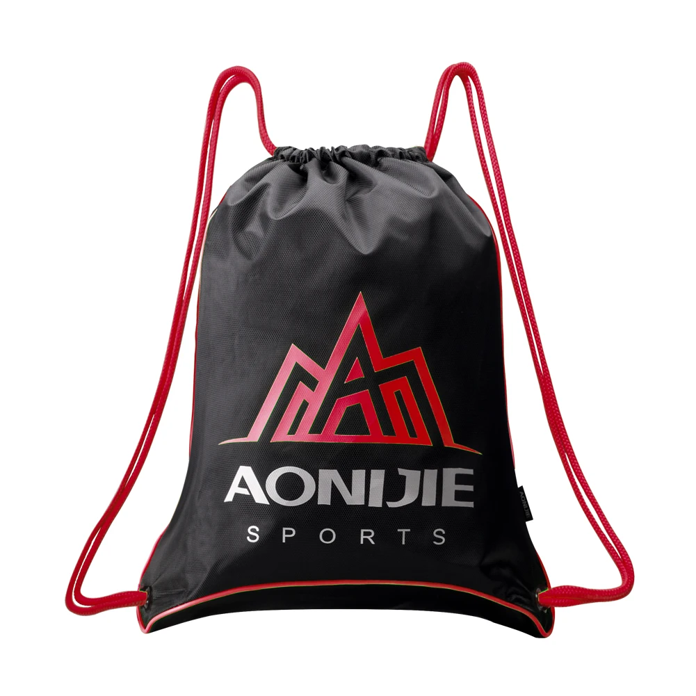 H935 Black Red AONIJIe Sackpack Gym Sack Backpack Cinch Bag For Outdoor Sports Fitness Workout H935 H936 Unisex Drawstring Mat bag - Цвет: H935 Black Red