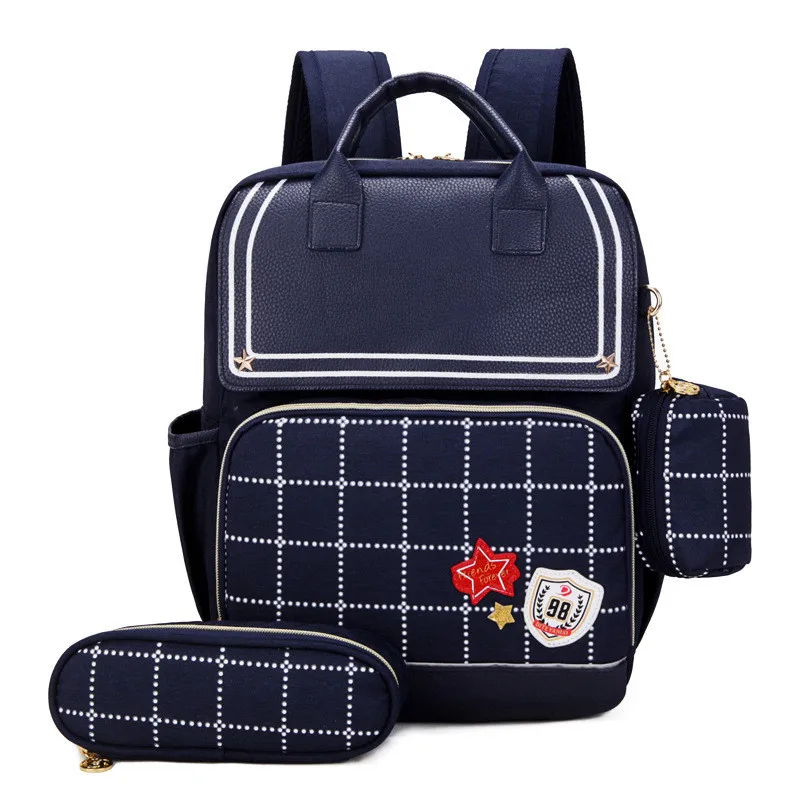 3PCS Dark blue Для школьных сумок 3 шт./компл. для девочек детские школьные рюкзаки начальной школы рюкзак Водонепроницаемый школьный классы 1-3 Детский рюкзак «мочила» - Цвет: 3PCS Dark blue