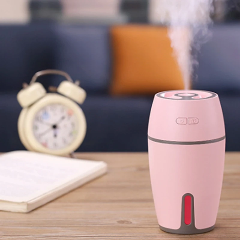 

USB Humidifier Air Freshener Aromatherapy Diffusers with Changing Lights for Office Travel Home Vehicle Pink