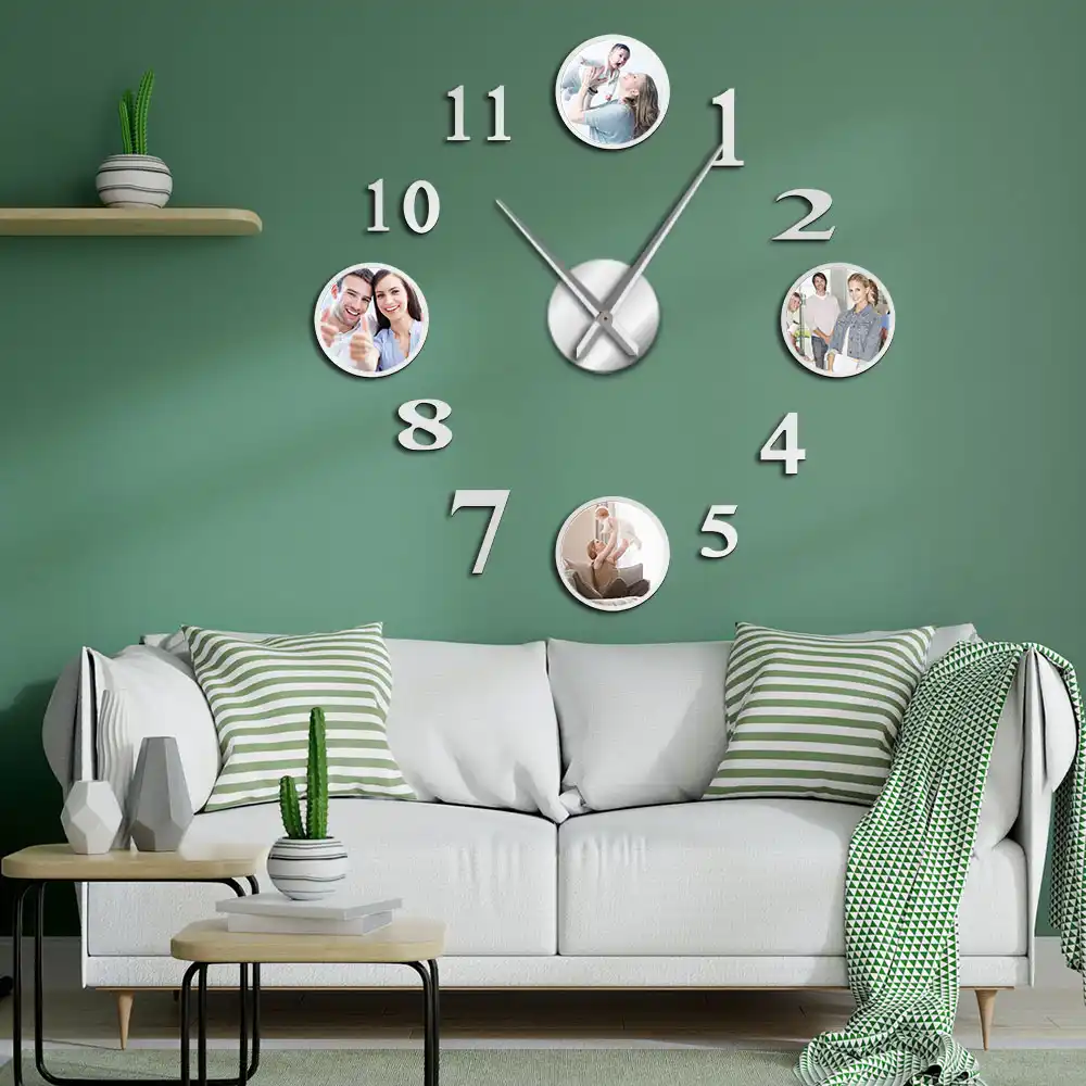 Foto Cornice Fai Da Te Orologio Da Parete Di Grandi Dimensioni Personalizzato Foto Decorative Di Famiglia Soggiorno Orologio Personalizzato Immagini Telaio Grande Orologio Orologi Da Parete Aliexpress