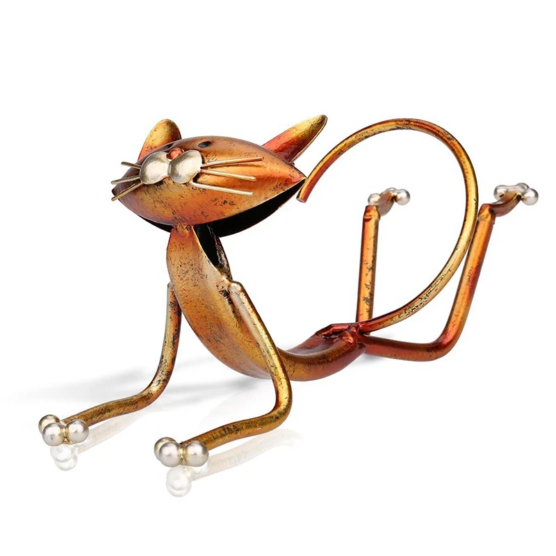 Yoga Cat Metal Wine Rack Wine Rack Practical Sculpture Home Decoration Indoor Wine Rack Crafts