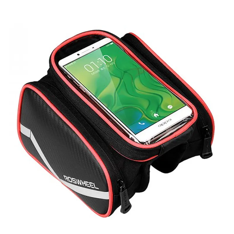 Велосипедная Сумка для смартфона 5,7/6,2 дюймов большой сенсорный экран MTB дорожный велосипед велосипедная верхняя рама трубка корзина для хранения D12813M - Цвет: 5.7 Red