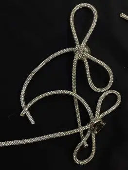 

Wholesale 50pcs New Design Rhinestone Butterfly Bowknot Button for Garment Accessories Crystal Bucket in Bow-tie