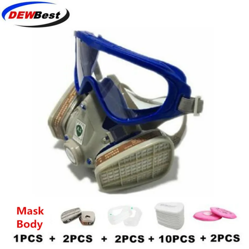 DEWBest YH2 силиконовый респиратор, противогаз, пестицид, маска для лица, угольный фильтр, маска для краски, спрей, газовый бокс, защитная маска