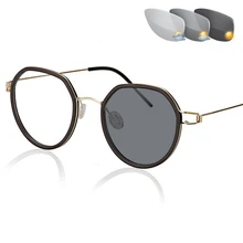 Солнцезащитные очки с переходом, фотохромные титановые очки для чтения, для мужчин и женщин, Безвинтовые очки для дальнозоркости, мощность от 0 до+ 4,0