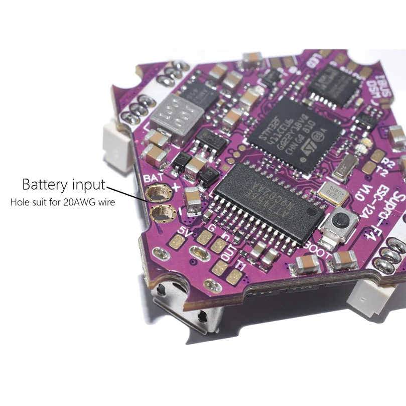 Supra-F4-12A V1.0 F411 F4 Контроллер полета AIO OSD BEC& 12A BL_S 2-4S 4в1 ESC для радиоуправляемого дрона FPV гоночный Квадрокоптер