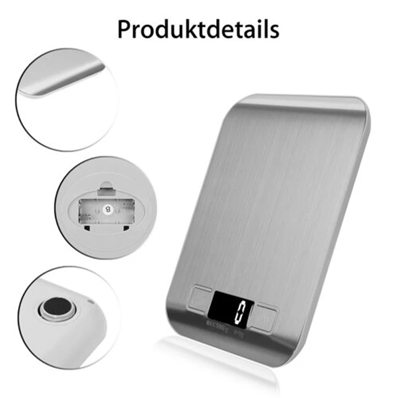 New Stainless Steel Electronic Digital Kitchen Scale High Precision Electronic Digital Jewelry Scale Digital Scale 5 Kg / 1g