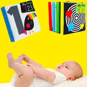 

4Pcs Baby Washable Shape Number Color Word Early Education Cloth Book Learn Toy New