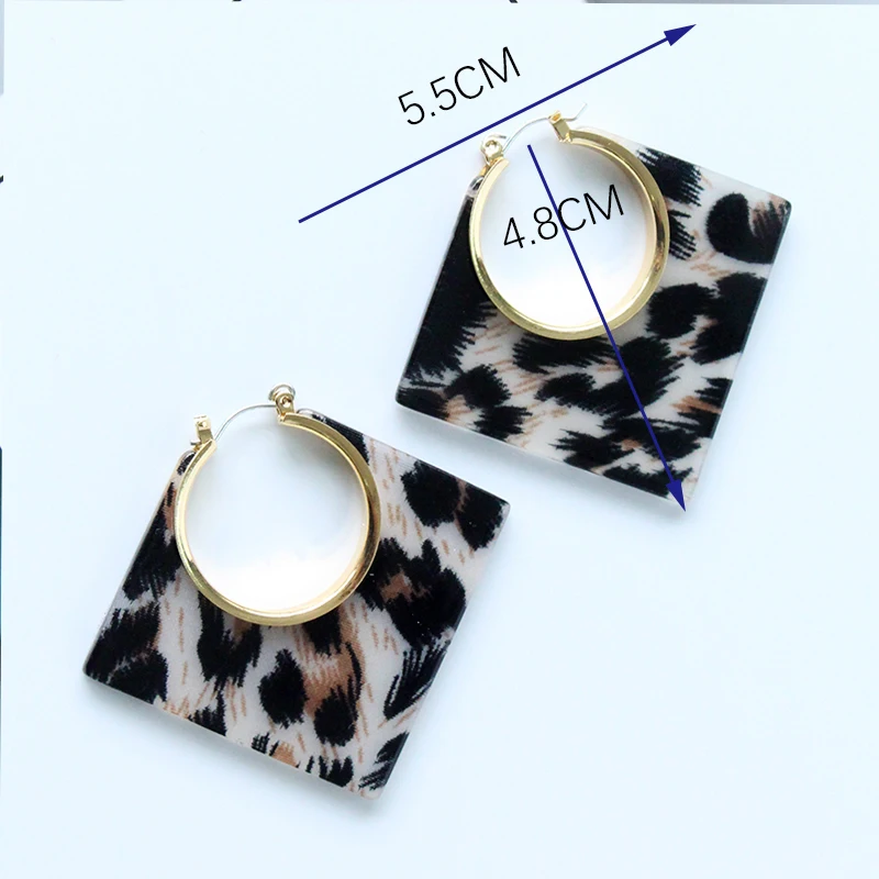 Европейский и американский популярный Леопардовый цвет, акриловый простой геометрический ретро серьги ювелирные изделия