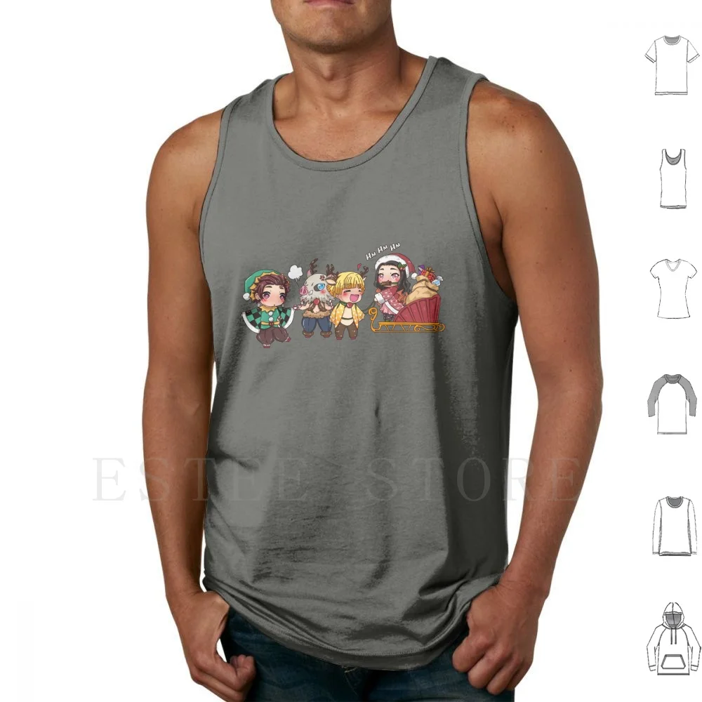 Demon Holiday Tank Tops Vest Sleeveless Demon Kimetsu No Yaiba Tanjiro 