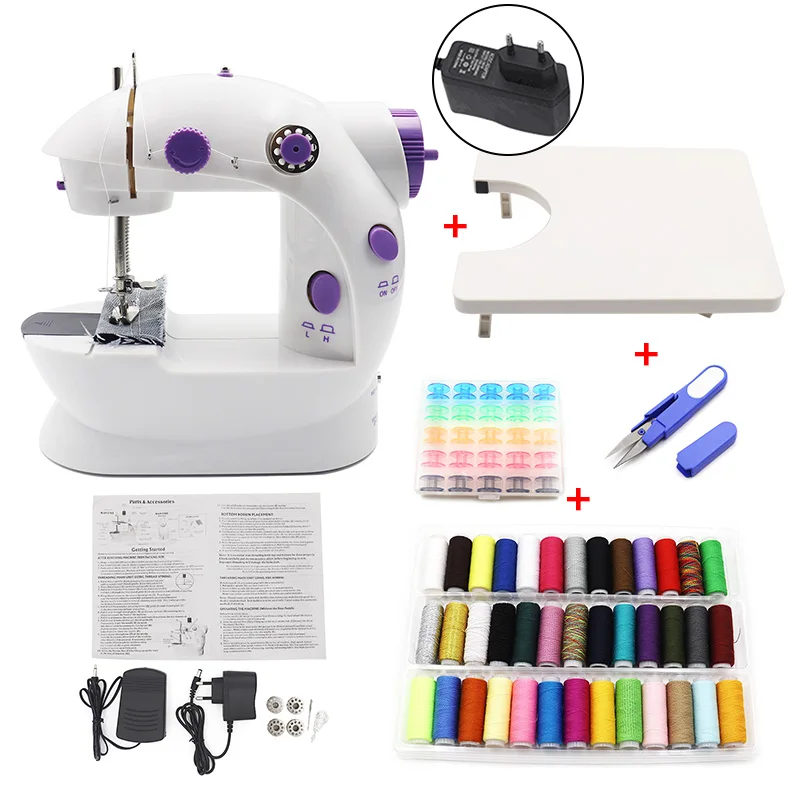 Швейная машина мини портативный домашний ночной Светильник ножная педаль прямая