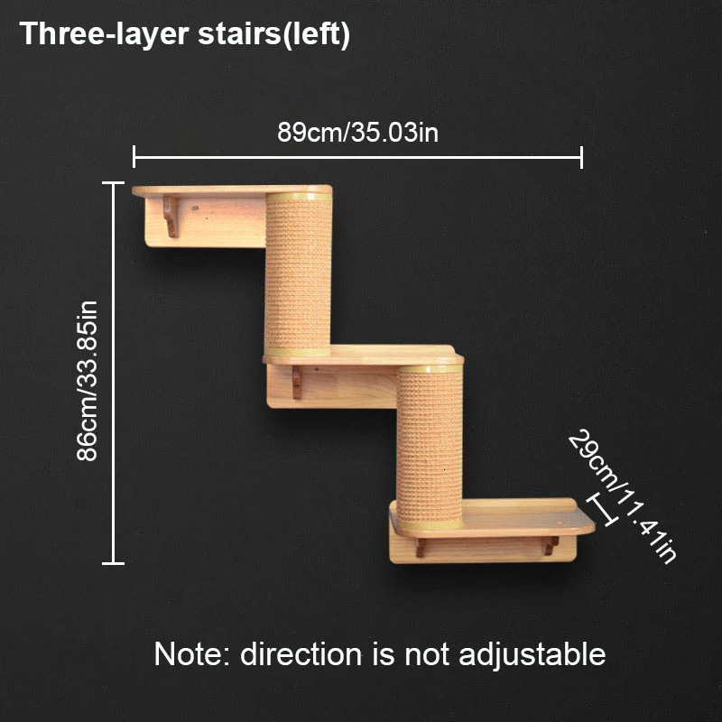 RFWCAK настенный кошачий альпинистский каркас сизаль когтеточка Кошка дерево прыжки платформа Котенок Дом с лестницей Мебель для кошек - Цвет: Three layers left
