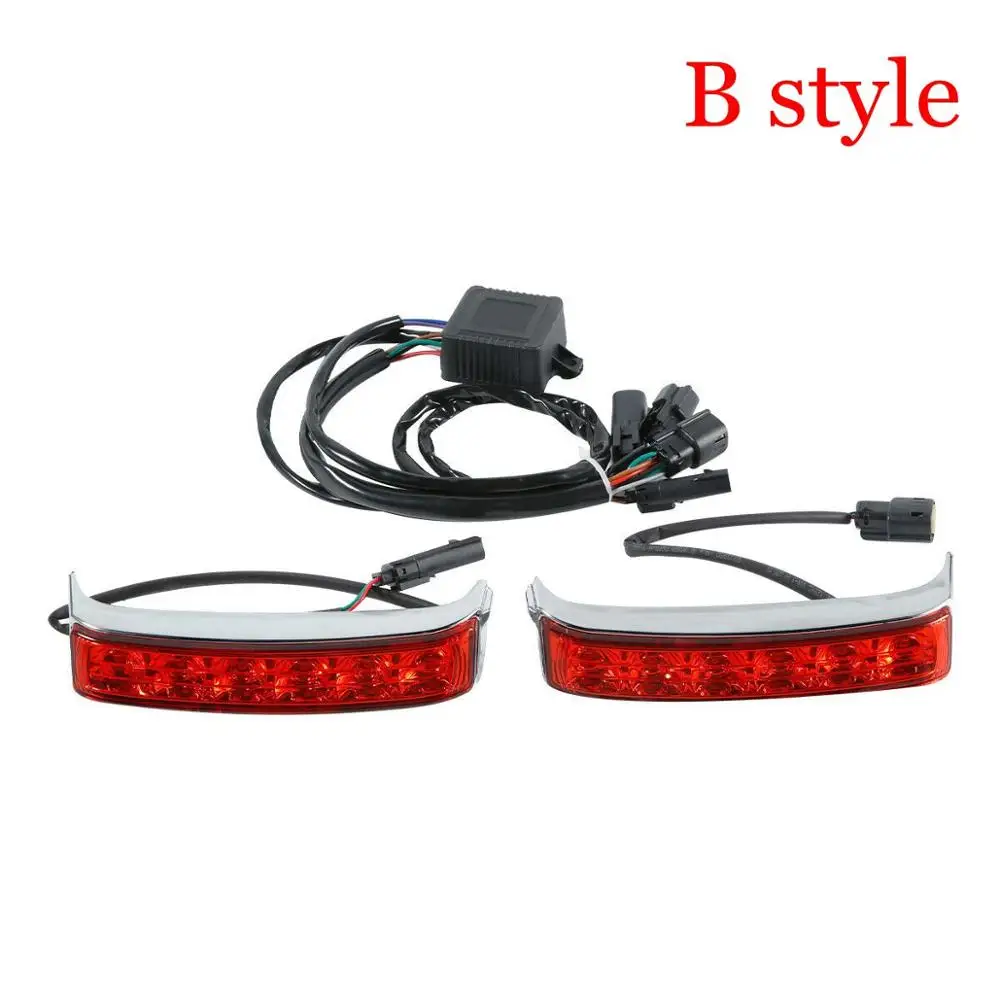 B style Saddlebag светодиодный фонарь для торможения Лампа сигнала поворота для Harley Ultra Limited Low Road Electra Street Glide FLHTK FLHTKL 14-19 - Цвет: B style
