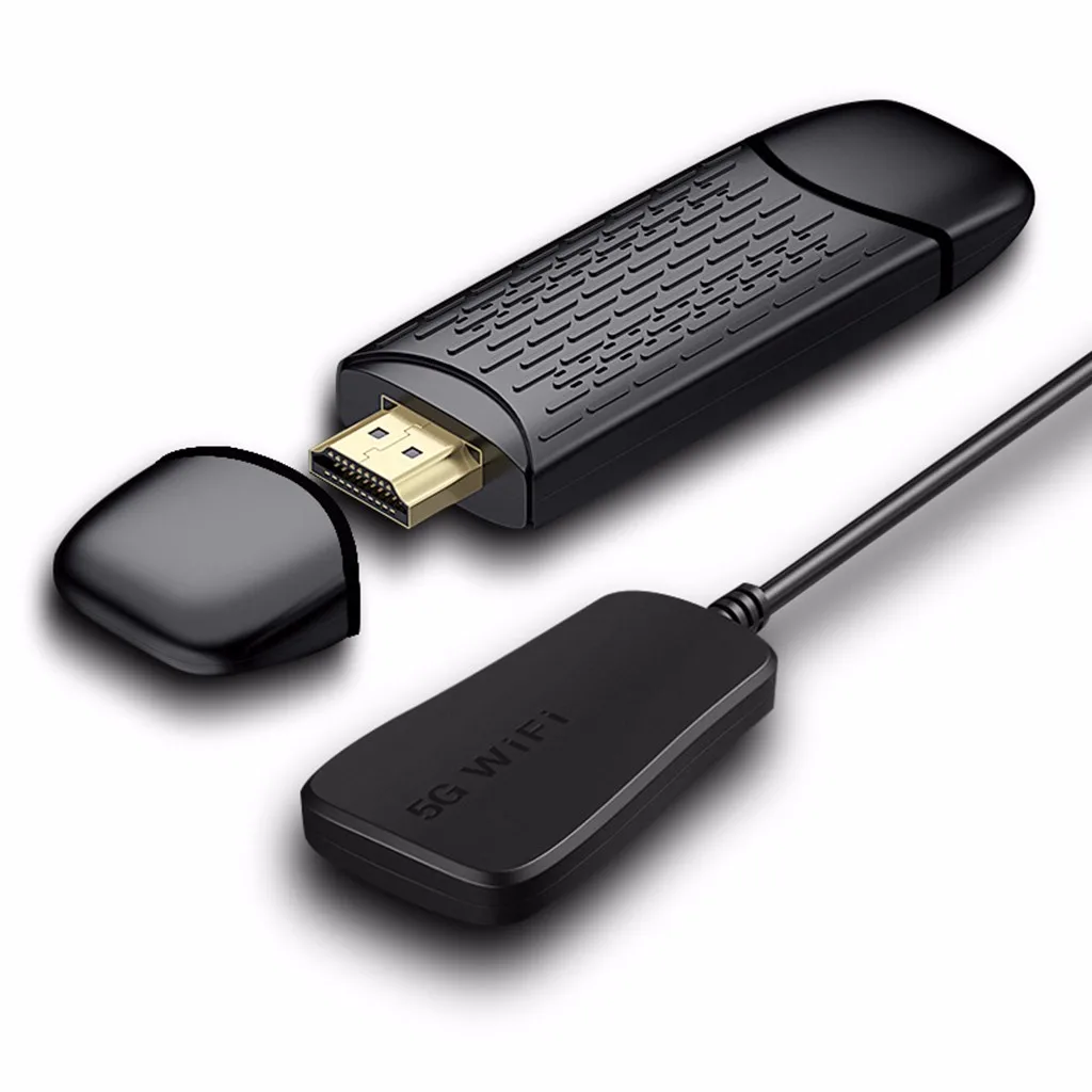 CARPRIE 2.4G 5.0G Display Dongle Wireless and Wired 2 in 1 Receiver for TV Projector 1080P HDMI Wireless TV Dongle for Windows