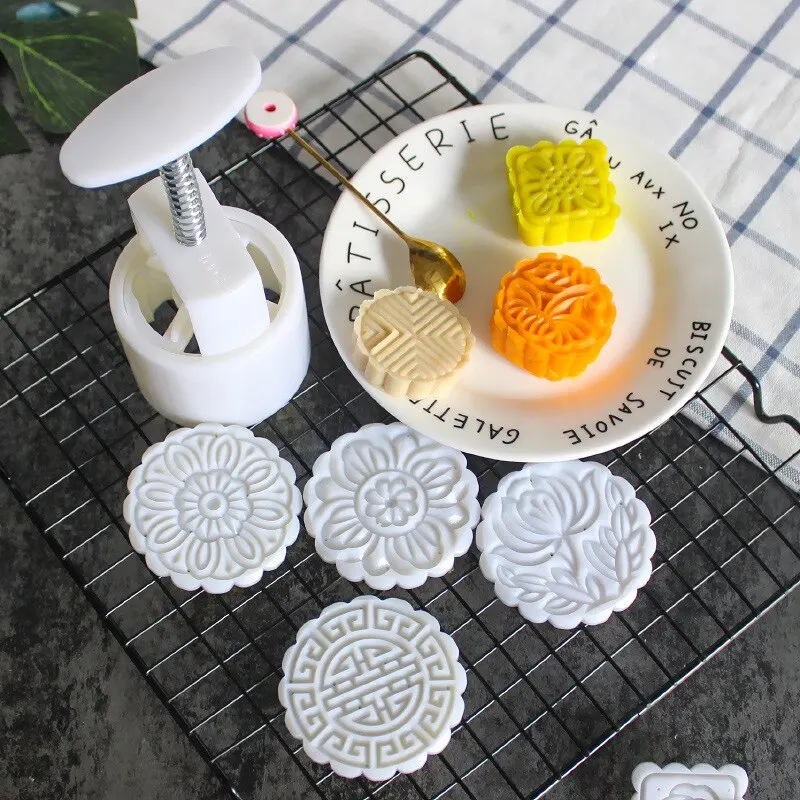 

DIY Hand-Pressure Fondant Cake Moon Cake Mould Cookie Cutter Pastry Baking Tool Flower Mould Dessert Pastry Decoration Tools