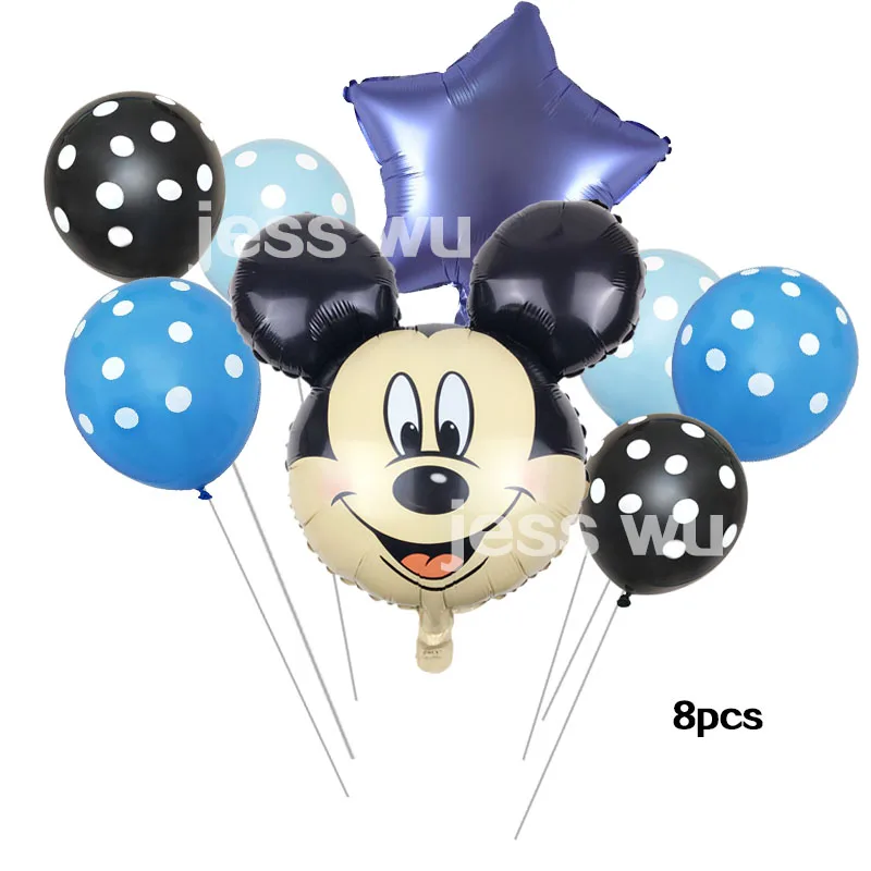8 шт с Микки Маусом и Минни Маус комплект Мышь шарик из фольги в форме baby shower