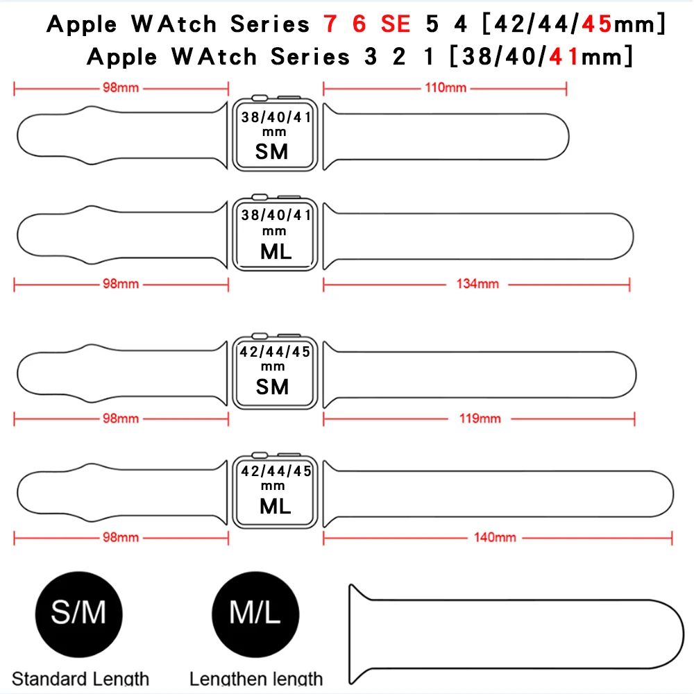 Soft Silicone Sport Band for Apple Watch SE 7 Series 44MM 40MM rubber Watchband Strap on smart iWatch 654321 42MM 38MM bracelet