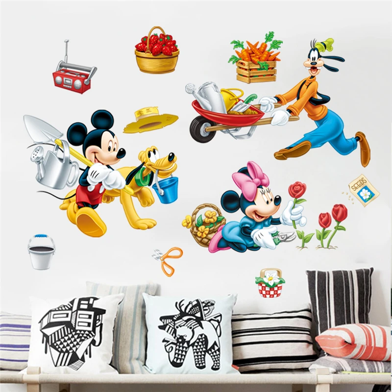 Cartoon Disney Busy Farm Mickey Minnie Goofy Pluto Wall Stickers For Kids Room Home Decor Wall Decal PVC Mural Art DIY Wallpaper Cartoon Disney Busy Farm Mickey Minnie Goofy Pluto Wall Stickers For Kids Room Home Decor Wall Decal PVC Mural Art DIY Wallpaper
